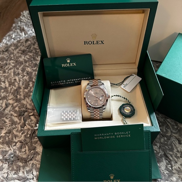 Rolex Datejust 41mm 126331 Jubilee 18K Rose Gold /SS Diamond Dial BNIB - Picture 1 of 12